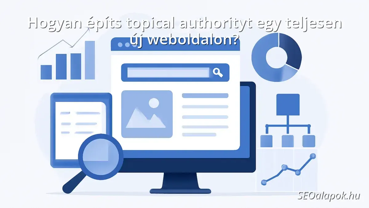 Illustration of building topical authority for a new website with SEO and AI tools